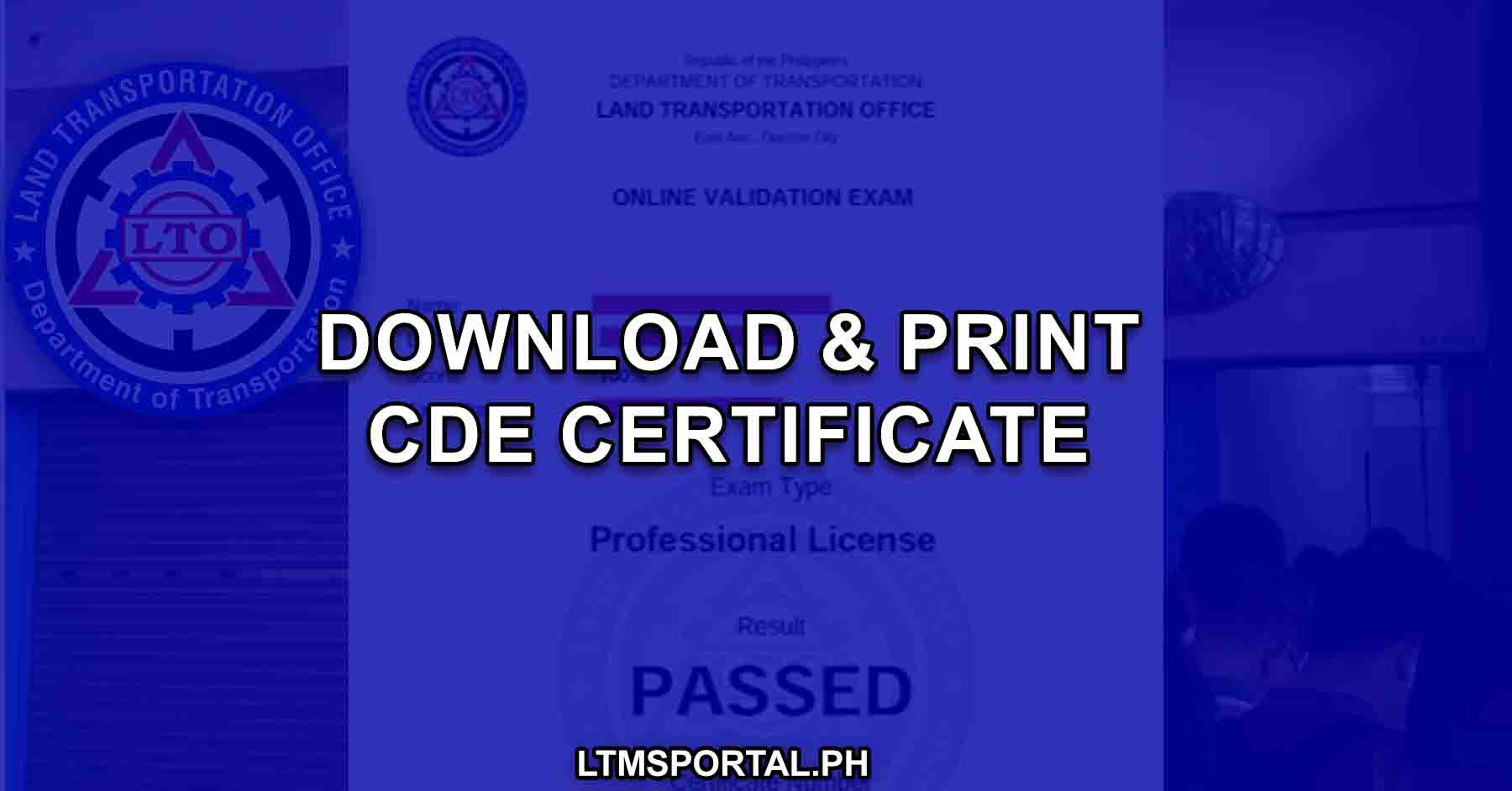 how to download and print lto cde certificate online