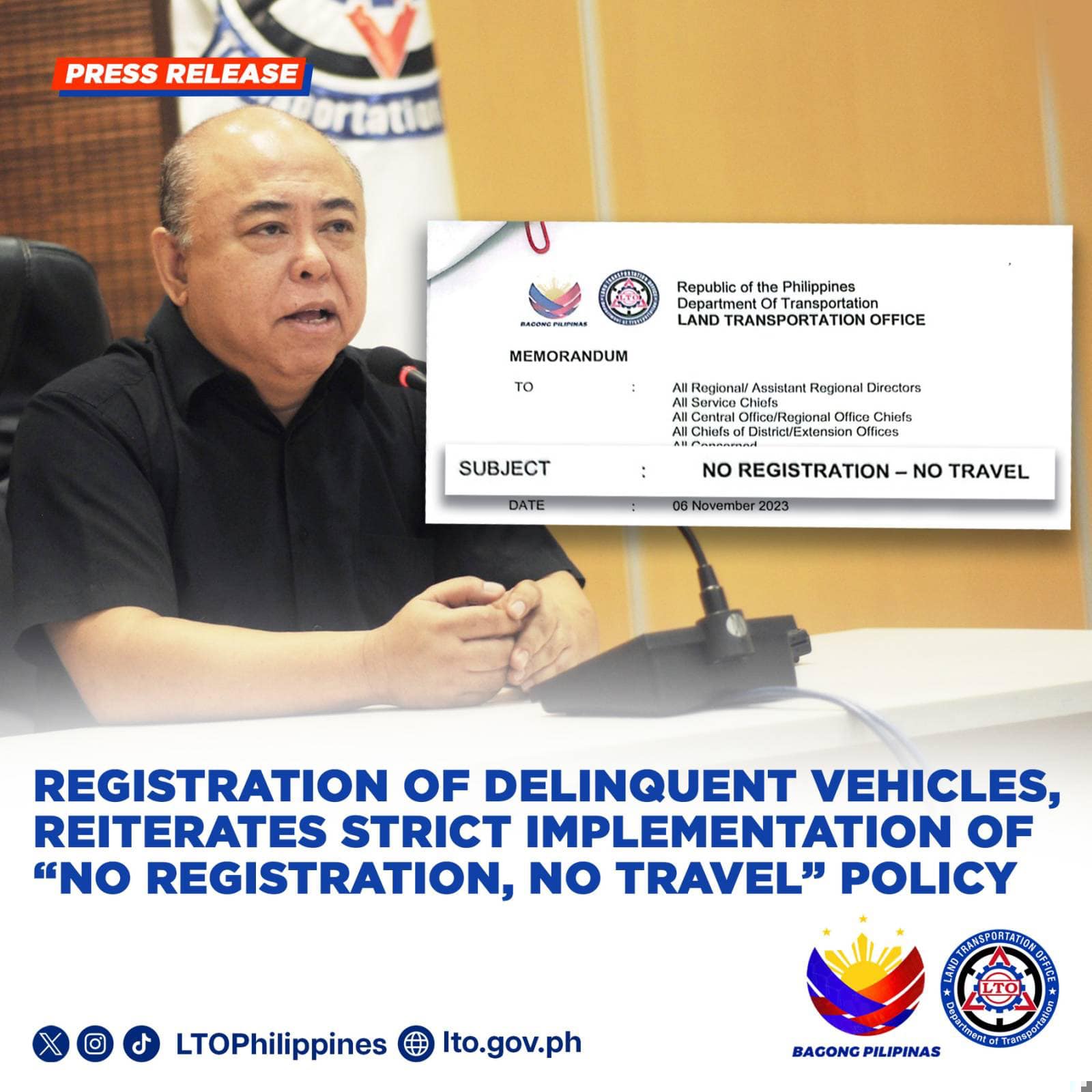 lto no registration no travel policy