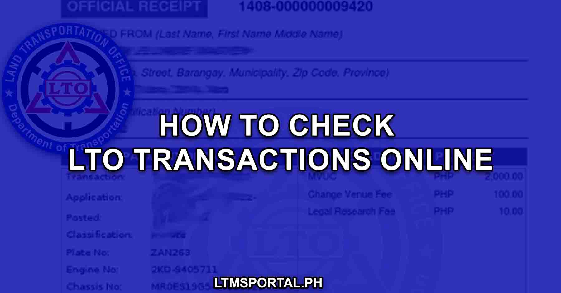 how to check lto transactions online