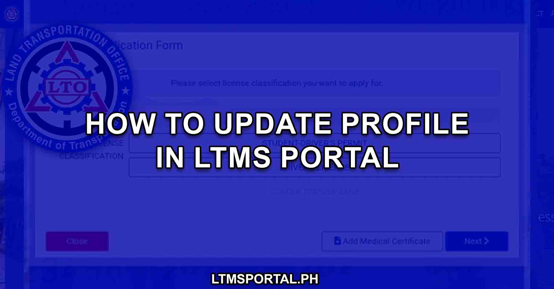 how to update user profile in ltms portal