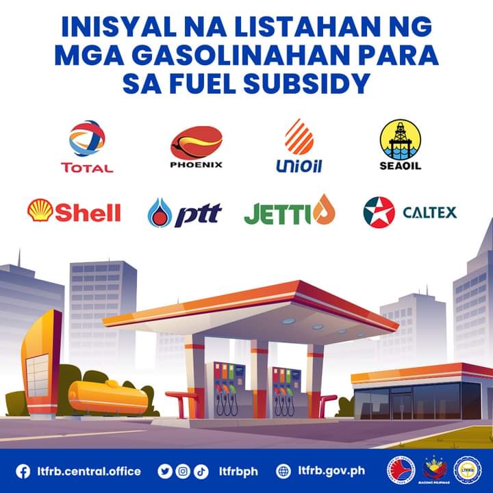 list of gasoline stations fuel subsidy program ltfrb