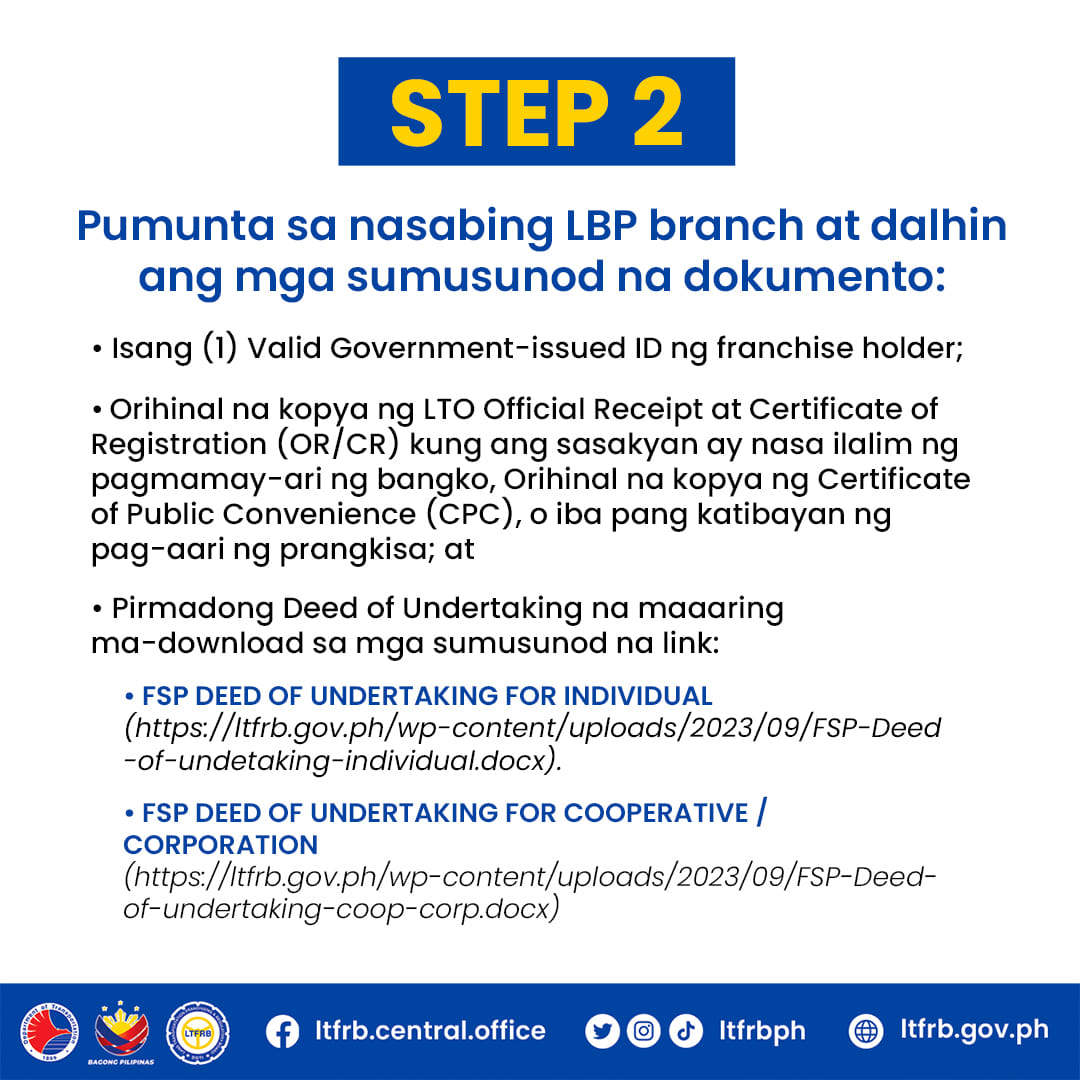 LTFRB Fuel Subsidy Program (Pantawid Pasada Program) LTMS PORTAL PH